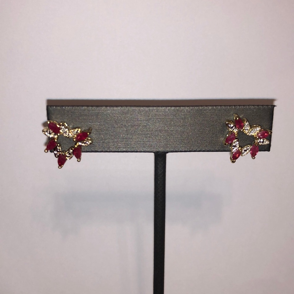 Genuine Ruby Stud Earrings